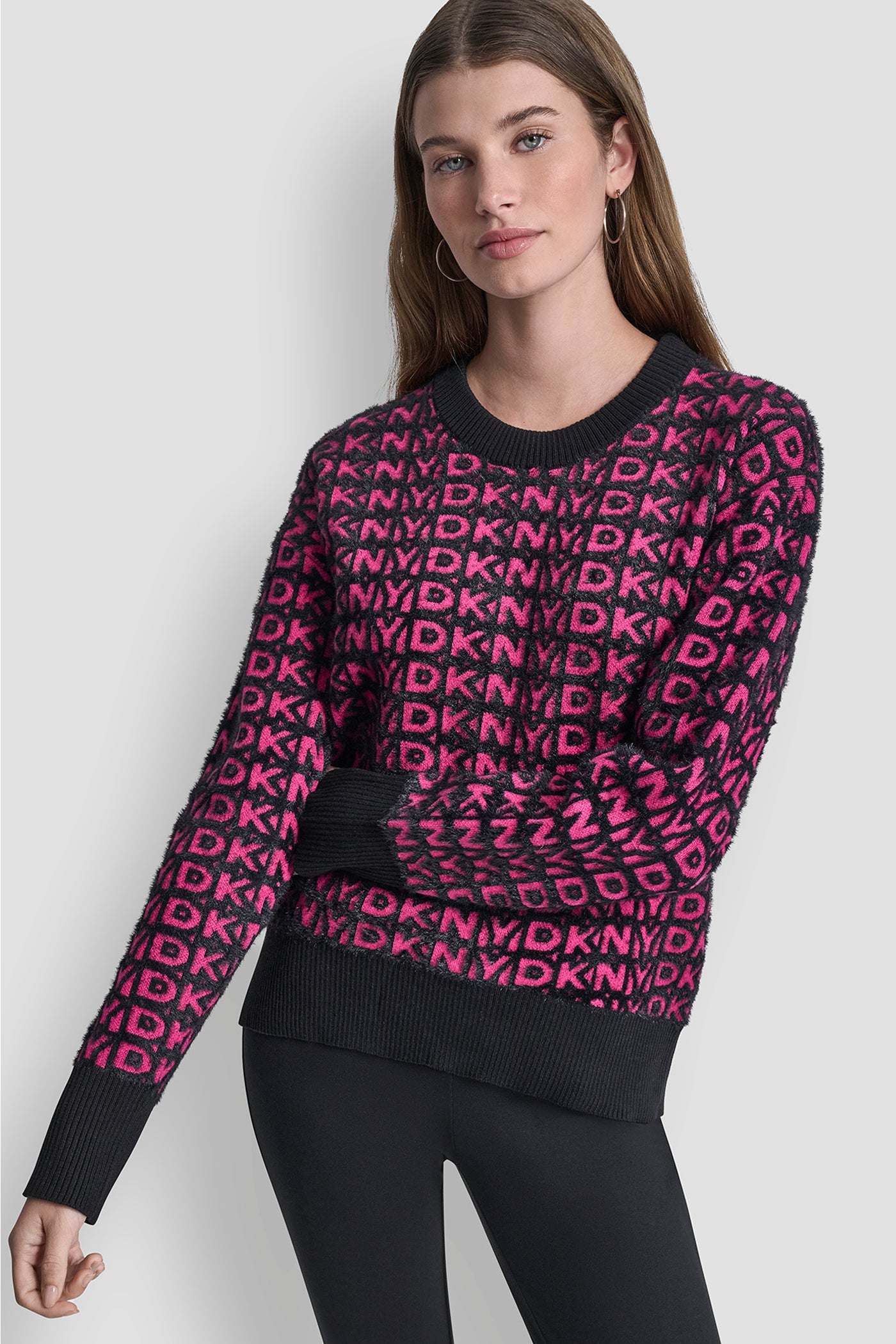 FUR ALL OVER LOGO SWEATER
