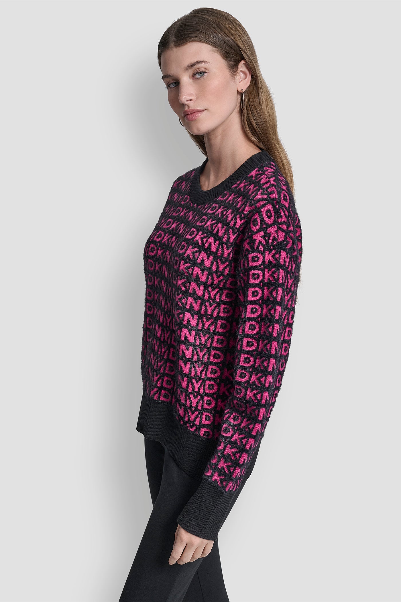 FUR ALL OVER LOGO SWEATER