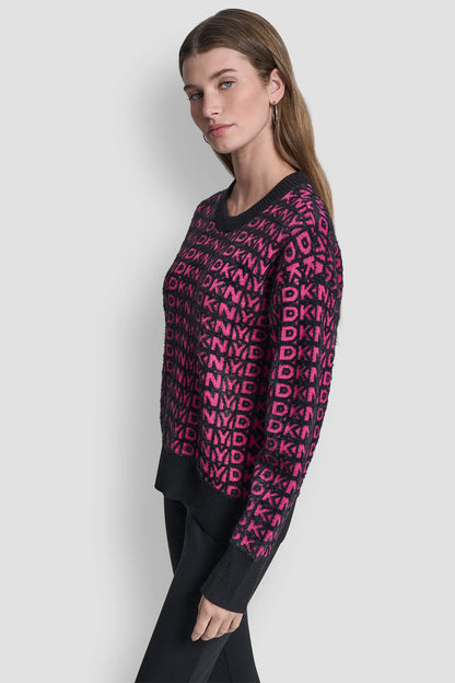 FUR ALL OVER LOGO SWEATER