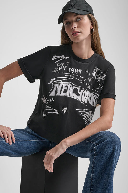 1989 NOTEBOOK SCRIBBLE GRAPHIC TEE