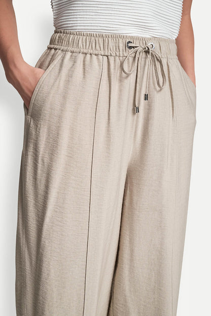 SEAMED WIDE LEG PULL-ON PANT