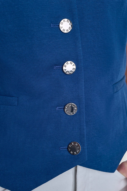 PIQUÉ BUTTON-FRONT VEST