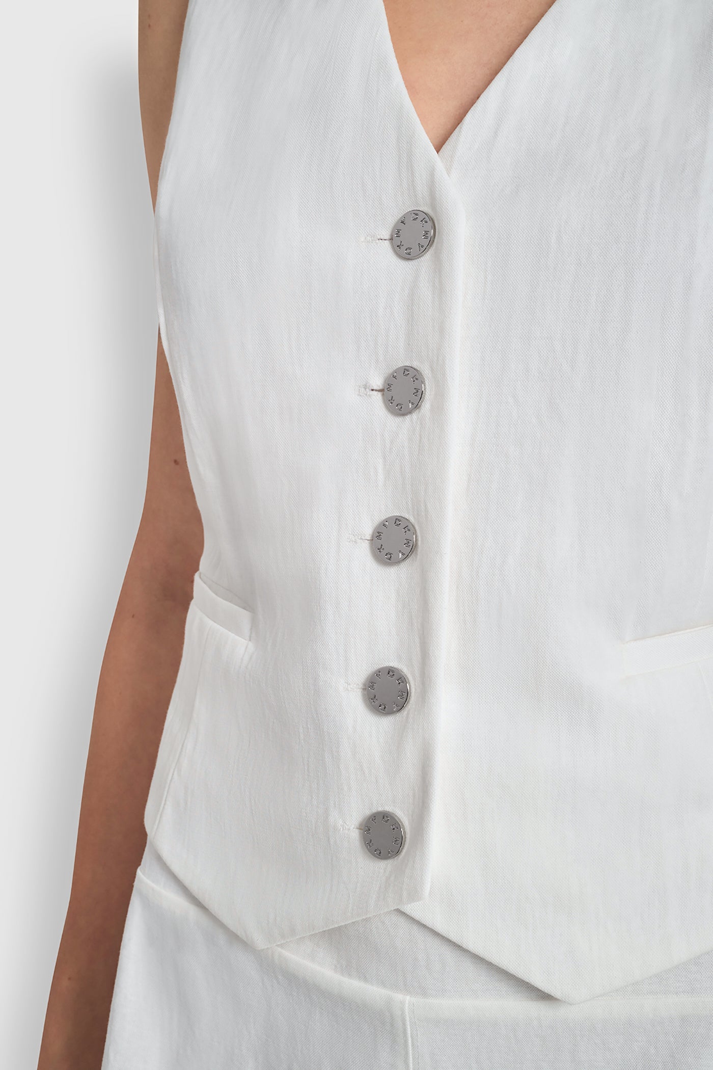 PIQUÉ BUTTON-FRONT VEST