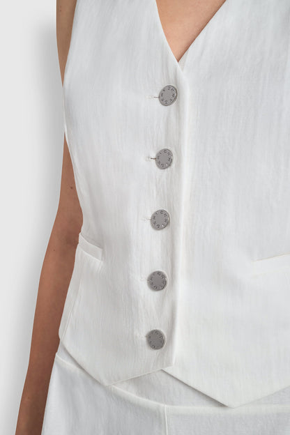 PIQUÉ BUTTON-FRONT VEST