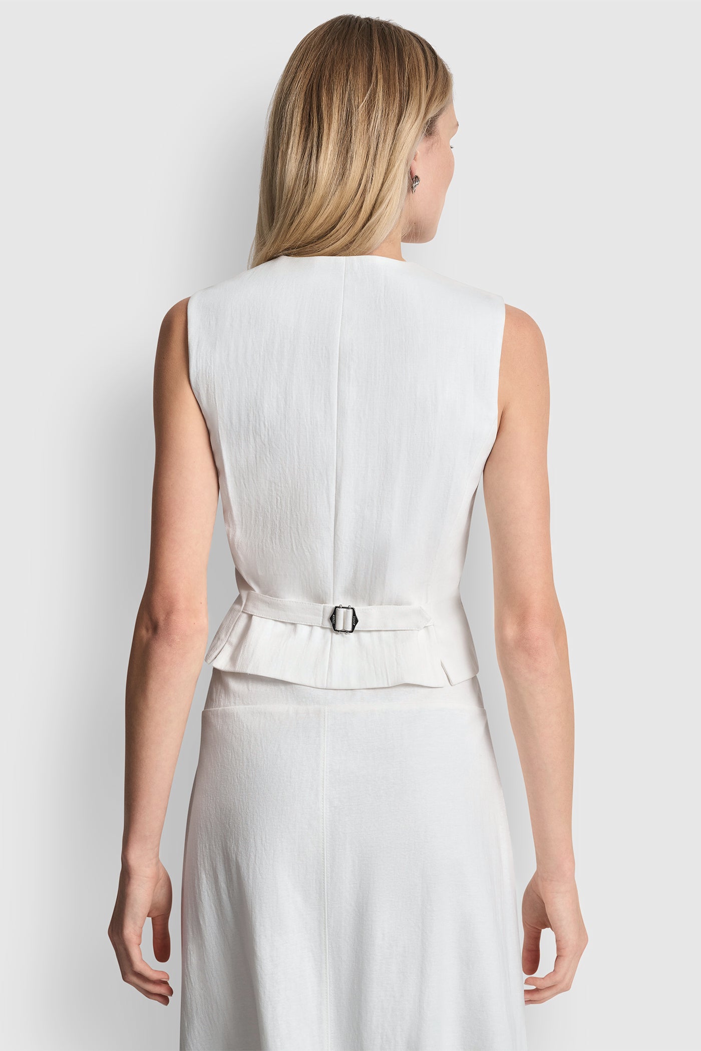 PIQUÉ BUTTON-FRONT VEST