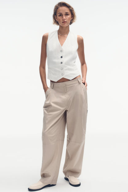 PIQUÉ BUTTON-FRONT VEST