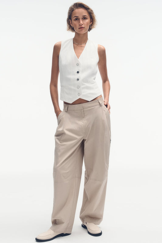 PIQUÉ BUTTON-FRONT VEST
